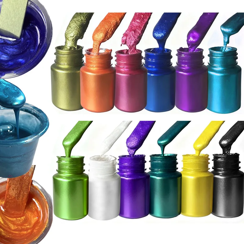 12 Colors Metallic Epoxy Resin Pigment Paste 25g Bottle Eco-Friendly Smooth Colorant for DIY Handmade Craft Coloring