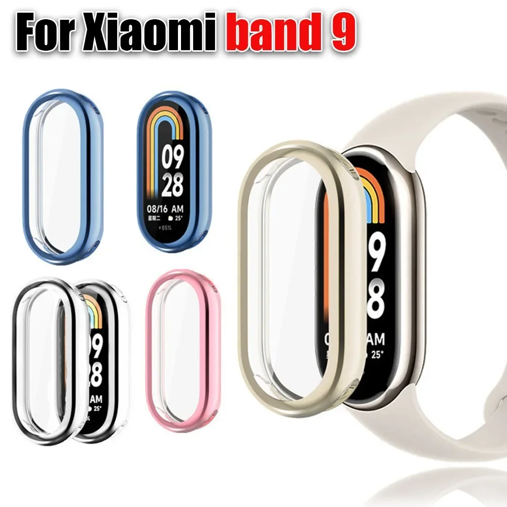 Suitable for Xiaomi band 9 Electroplating soft rubber case Mi band9 full package TPU Xiaomi case anti-scratch protective case