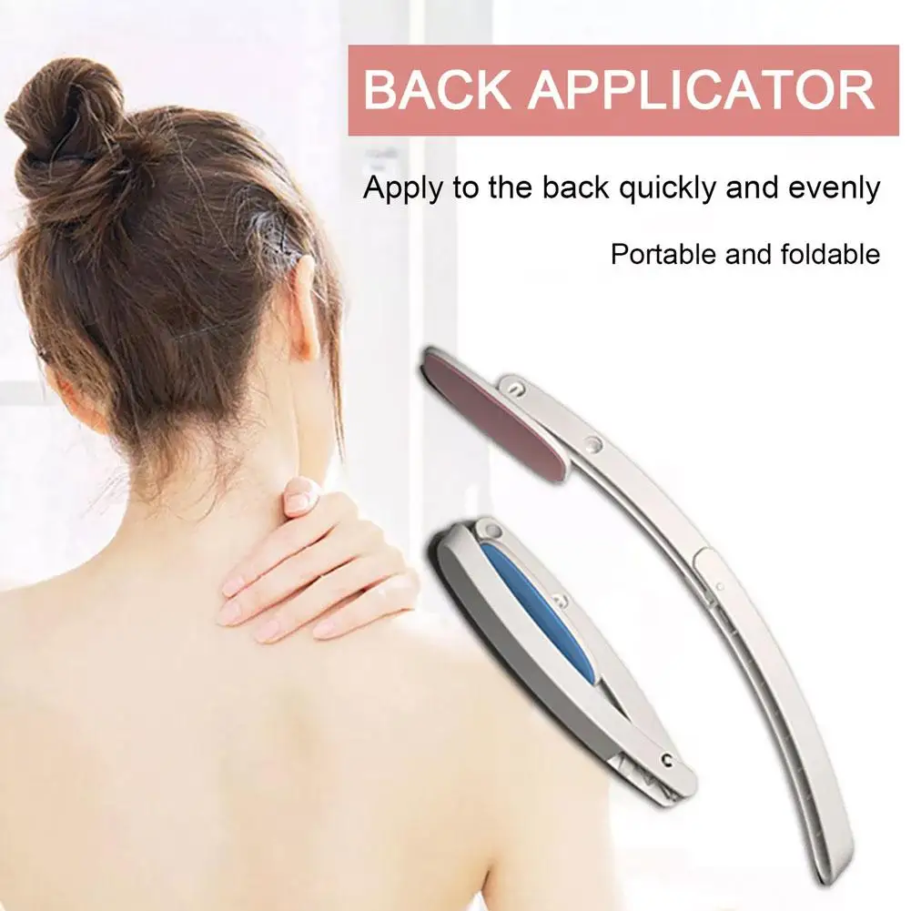 Back Applicator Sunscreen Ointment Applicator Foldable Long Handle Lotion Applicator For Back Self-Tanning Applies N6J2