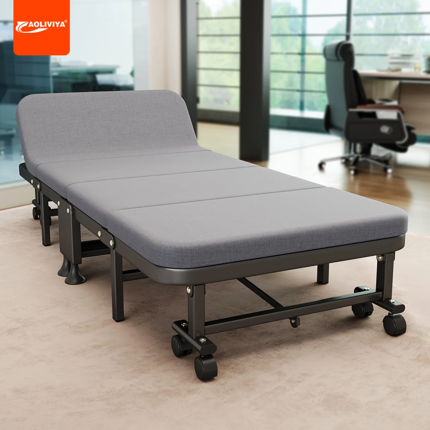 Aoliviya Lunch Break Artifact Office Hospital Single Nap Folding Bed Sheet Accompanying Hard Board Folding Bed Simple and Portab