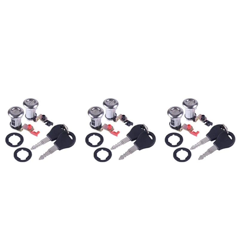 3X araba sol ve sağ araba kapı kilidi kiti ile anahtar araba kapı kilidi Nissan Pickup Pathfinder 1987 -1991 için 80010101