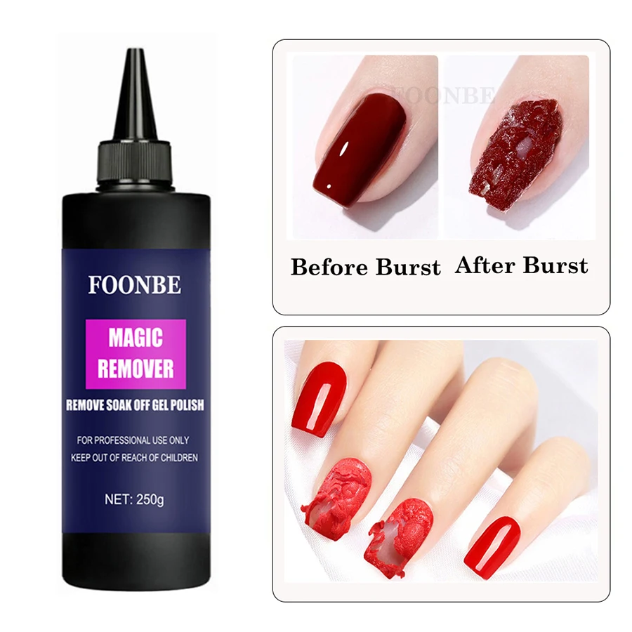 

FOONBE Magic Remover для снятия гель-лака для ногтей, средство для удаления взрыва, УФ-гель, быстрое отшелушивание, полуперманентный лак для снятия лака, гель-лак, 250 г