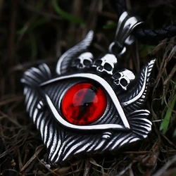 Punk Vintage Roestvrij Staal Kwaad Geit Demon Oog Hanger Voor Mannen Biker Hiphop Schedel Hoofd Kettingen Feest Amulet Sieraden Geschenken
