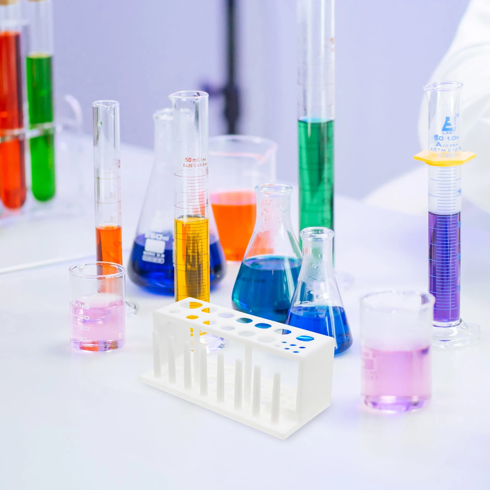 

1Pcs Laboratory Test Tube Rack Plastic Durable Chemical Tube Holder Storage Stand for Industrial School Research