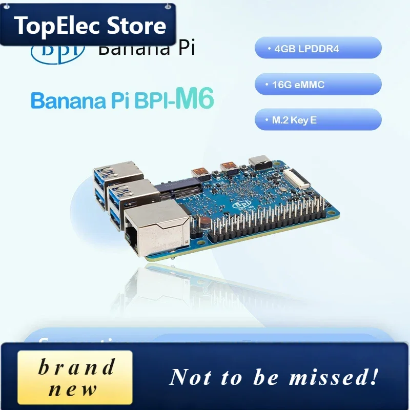 TopElec Banana Pi BPI-M6 Synaptics VideoSmart VS680 Quad-core Cortex-A73 4GB LPDDR4 16GB EMMC Up To 6 .75Tops Imagination GE9920