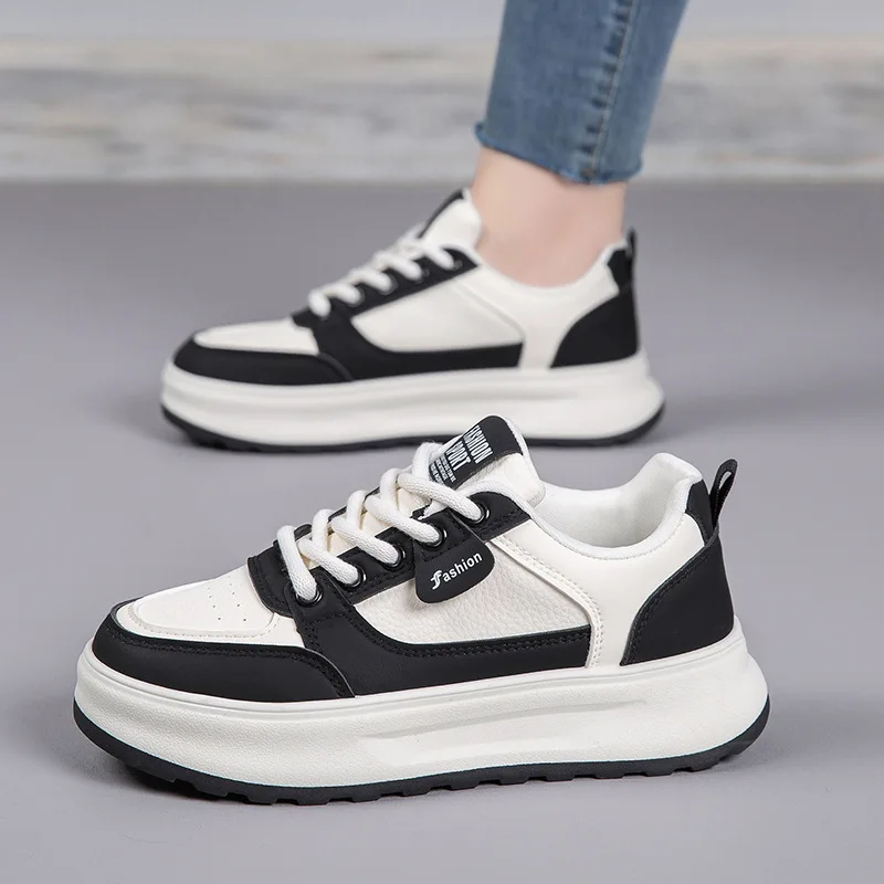 

Women's White Sneakers Spring Autumn New Height Increase Non Slip Comfort Running Shoes Fashion Vulcanized Shoes Women Shoes