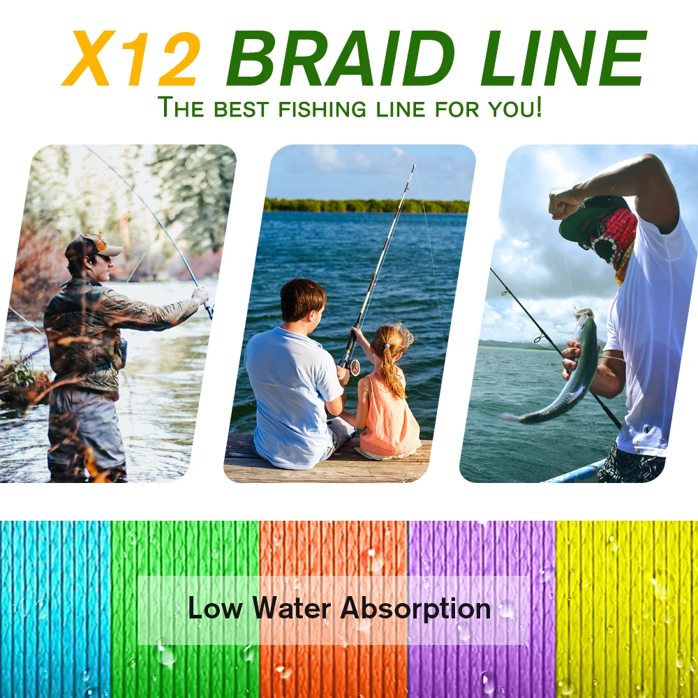 Japan Original Xbraid Upgrade X12 High Quality Multicolor Multifilament Line Fishing Super Strong Bass Saltwater Line pesca