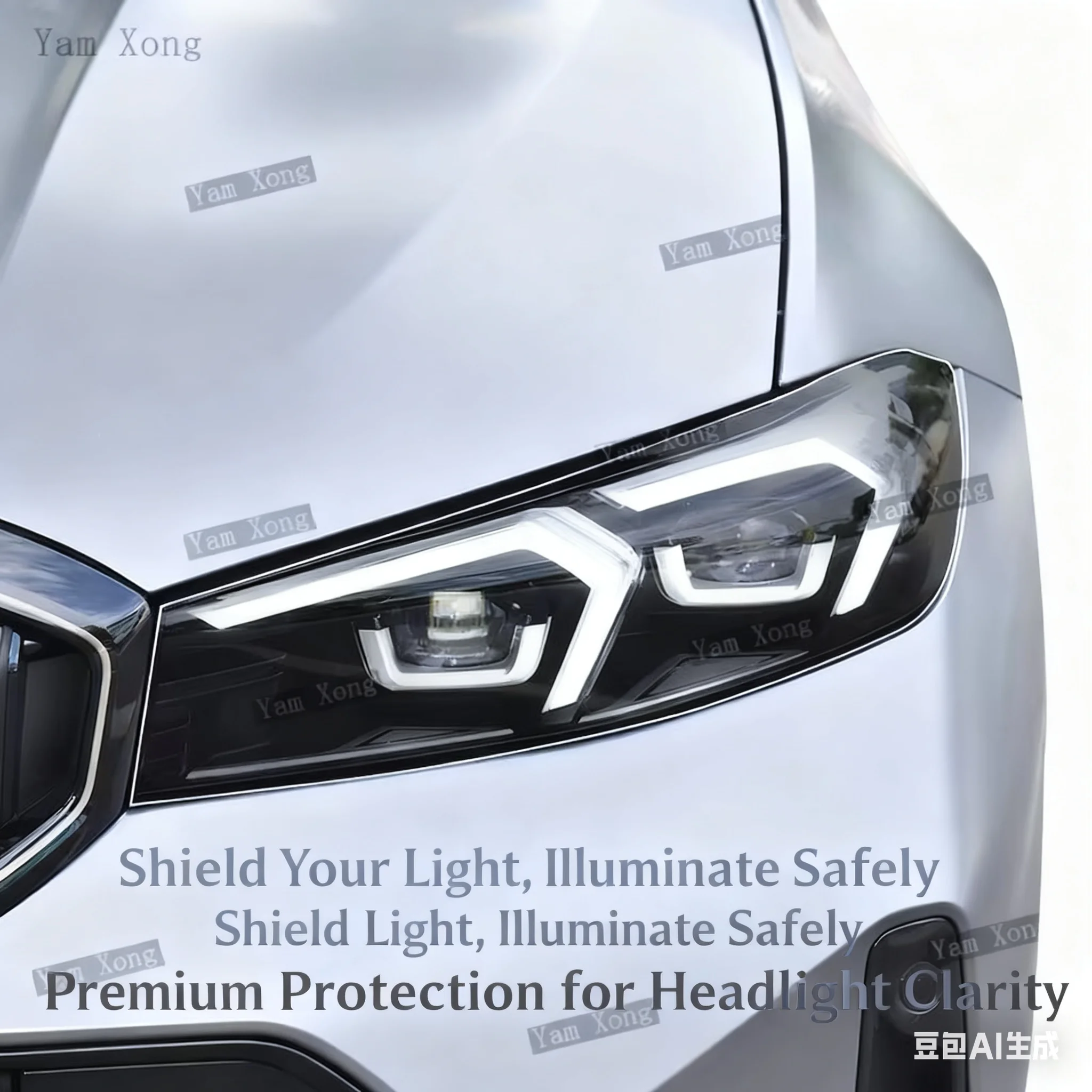Easy Installation Kit Transparent Protective Film For BMW 3 Series(2024-2025) Headlight Cover High Definition Scratch UV Proof