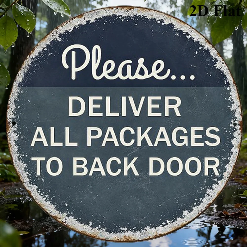 1pc 8*8In/20X20Cm 2D Flat Round Sign, Vintage Plaque about 