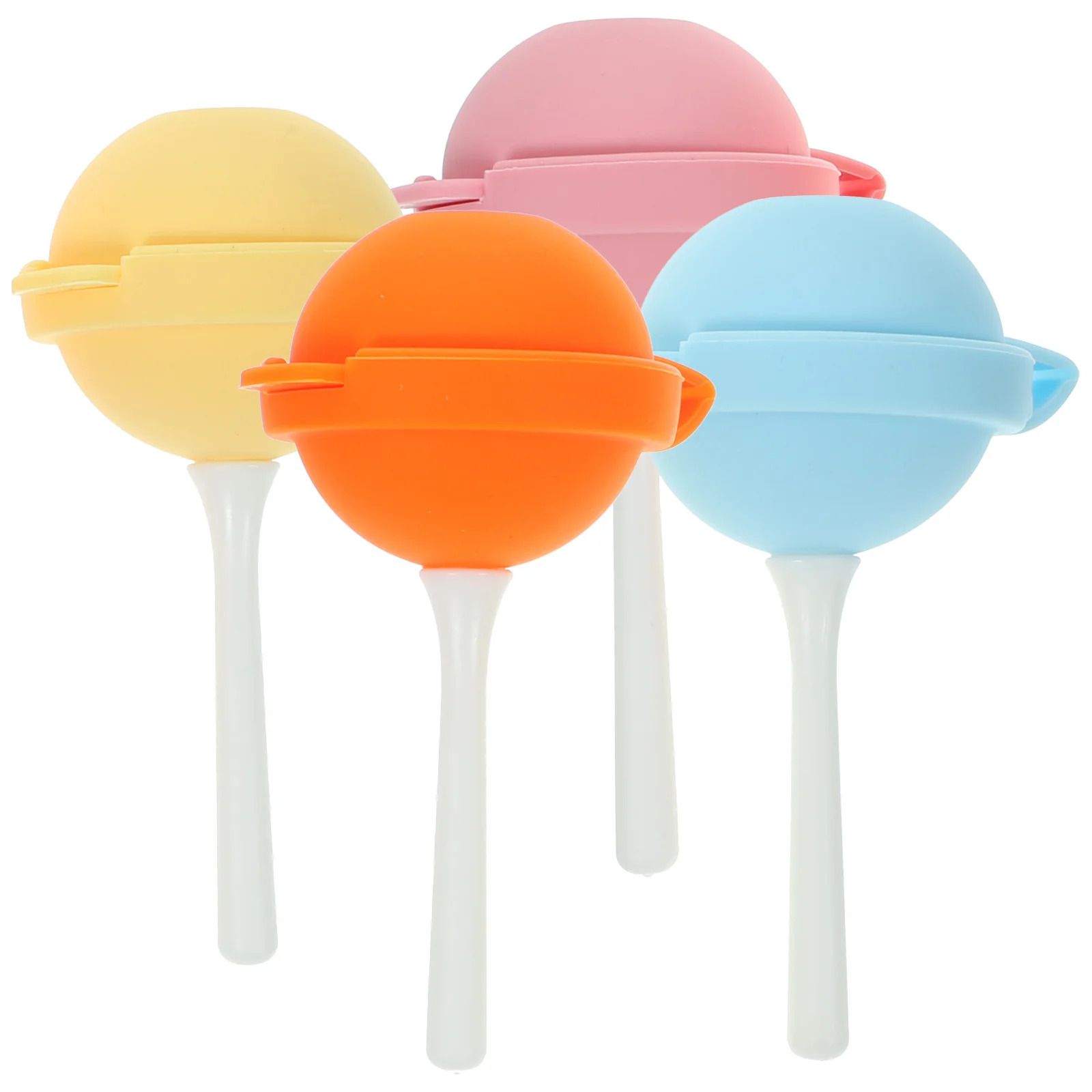

4Pcs Popsicle Ice Mold Silicone Plastic DIY Ice Cream Mold for Homemade Treat Lollipop Candy Bar Supplies