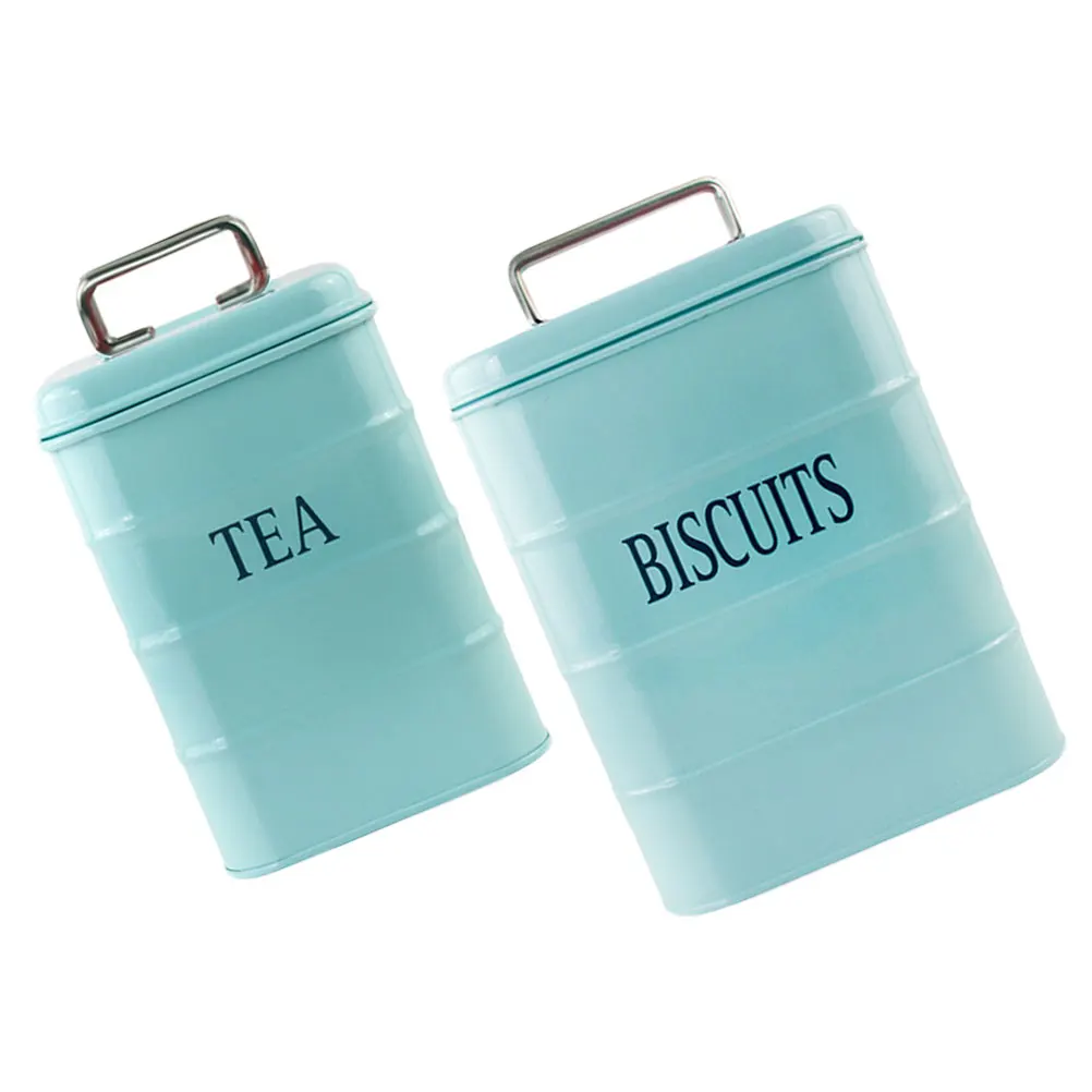 

1 Set Of Airtight Tea Storage Jars Sealed Containers For Loose Tea Coffee Snacks Food Storage Boxes Reusable Galvanized