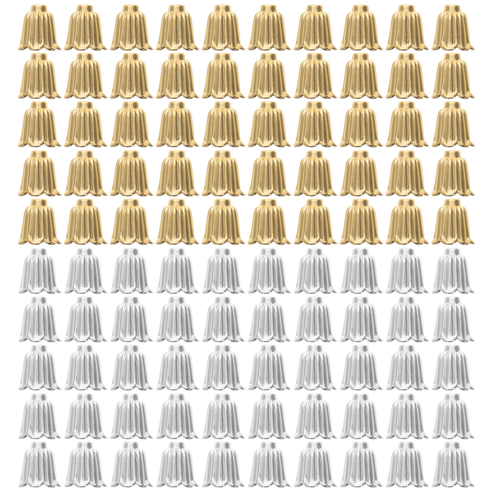 

100Pcs Flower Shape Bead Caps for Ear Hook Pendant Findings Alloy Tassel End Caps DIY Jewelry Crafting Materials