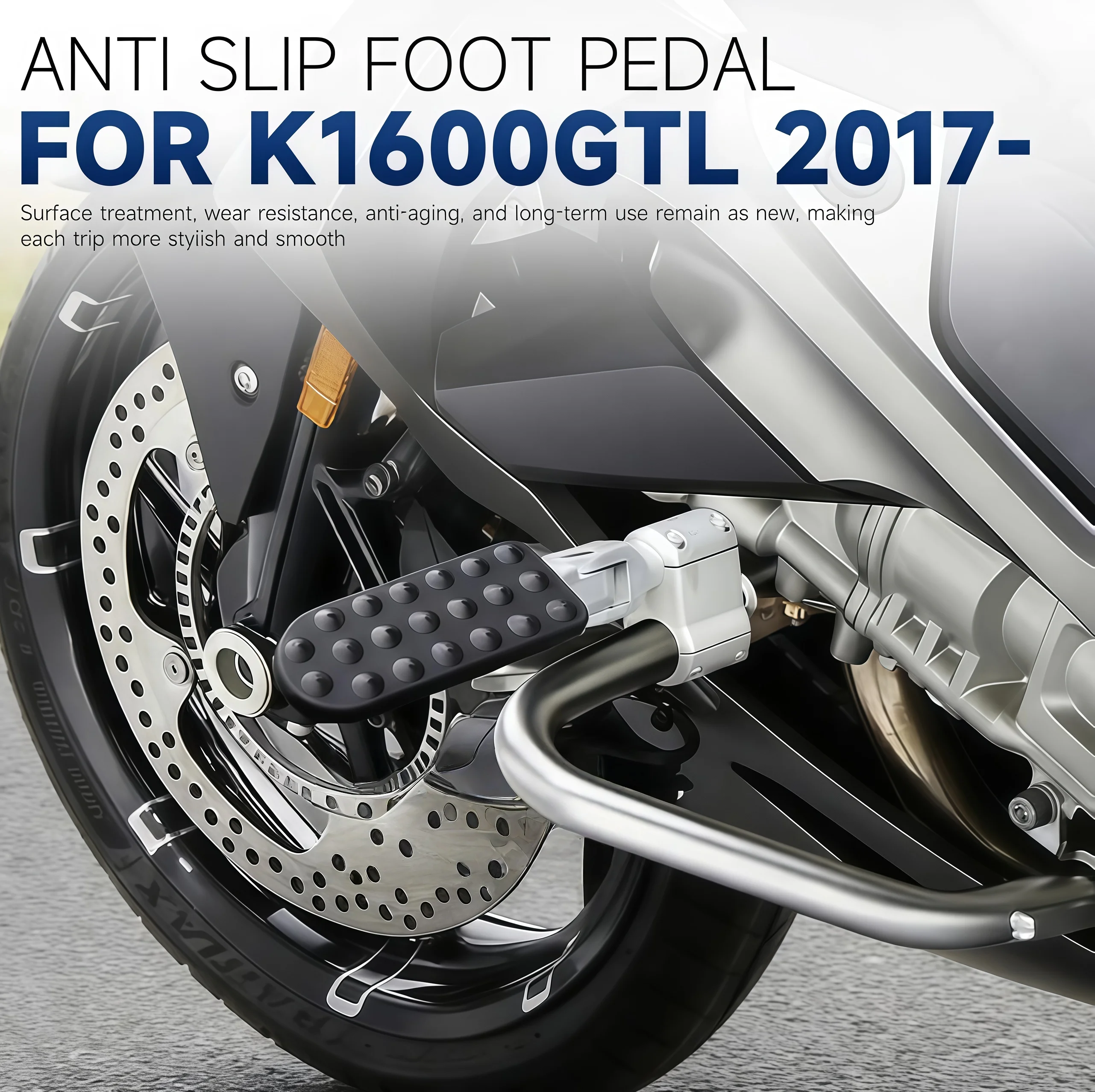 FOR BMW K1600GTL K1600gtl 2017-2025 Adjustable Folding Foot Pegs Rest Pedal Rearset Set Motorcycle Footpeg Footrest Kit