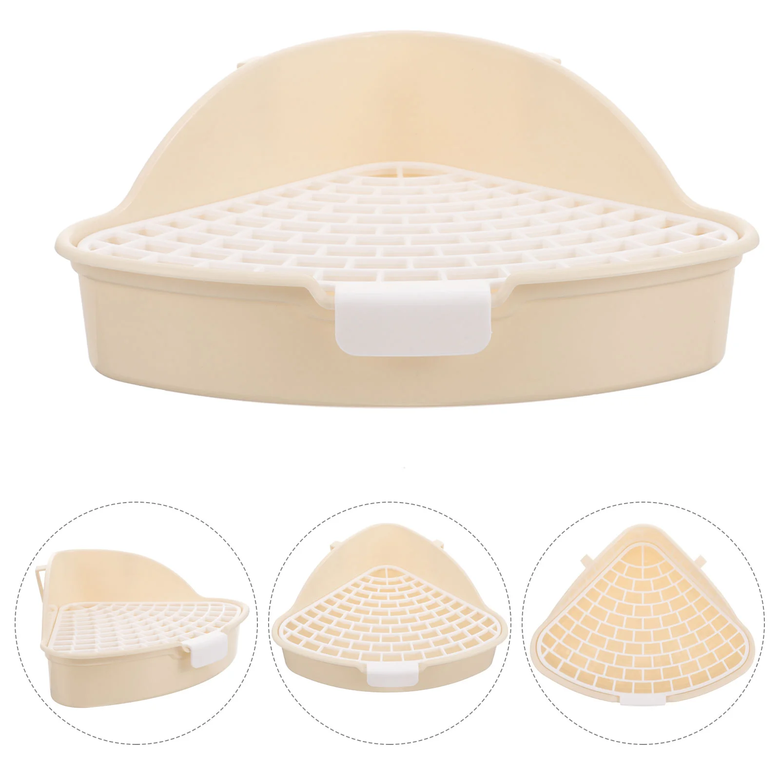 

Pet Triangle Potty Bunny Toilet Rabbit Pad Holder Litter Pan Cage Clean Equipment Trash Can