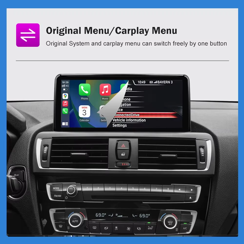 AUTOTOP 10.25 "1920*720 اللاسلكية Carplay أندرويد السيارات سيارة مشغل وسائط متعددة ل F20 F21 F22 F30 F31 F32 F33 F34 F36 NBT 2013-2017
