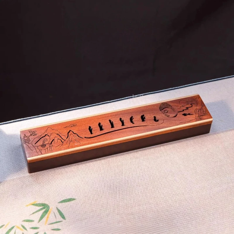 Solid Wood Lying Incense Box/Home Joss Stick Incense Burner Temple Worship Buddha Religious Products Air Purification Products