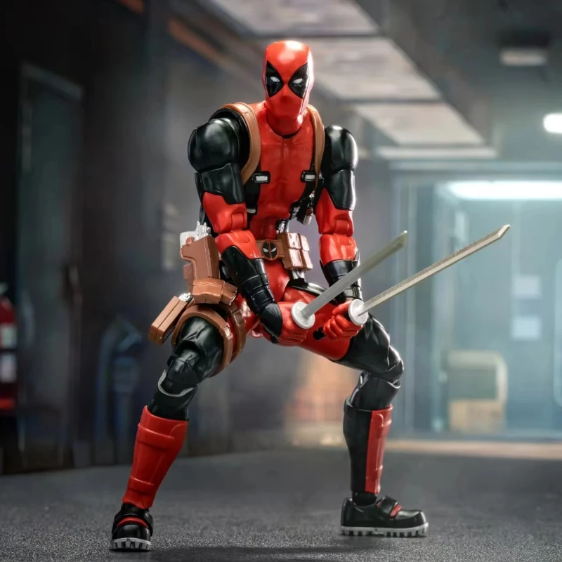New Official Genuine Deadpool Figure Comic Deadpool Figures Detective Comics 1/12 Abs Model Kit Joint Movable Kid Toy Gift