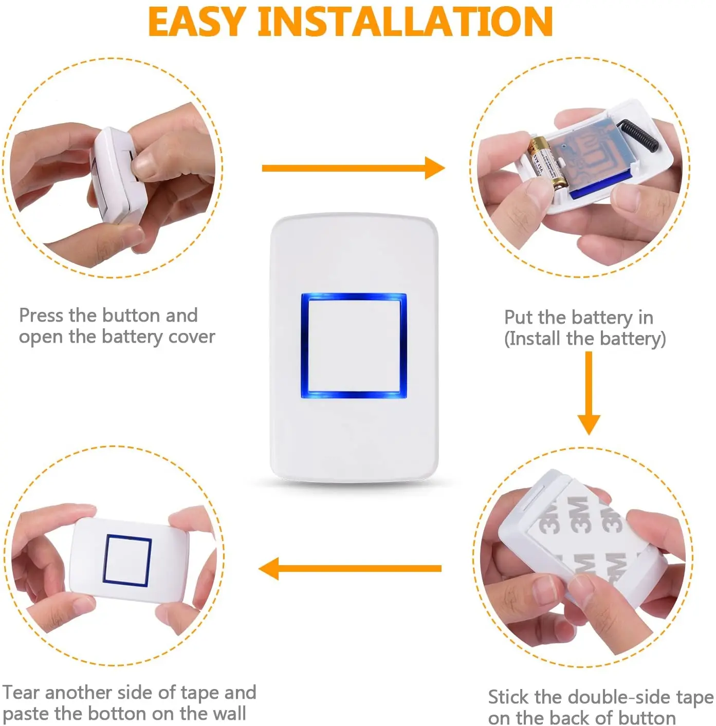 Door Bell Wireless Up To 150m No Wires Modern Gate Door Bell