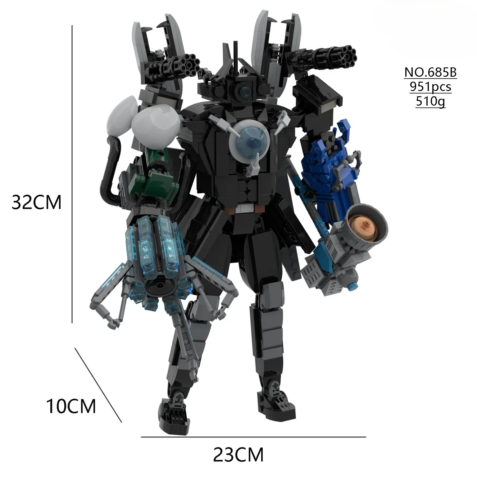 Skibidi Toilet MOC Abstract Building Blocks Monitor TV Multiverse Laser Titan Monitor Man Model Compatible With LEGO Bricks Toys