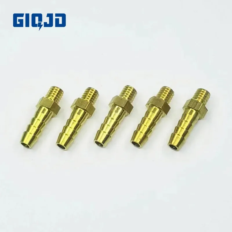 5PCS 3mm 4mm 5mm 6mm 8mm 10mm OD Hose Barb M3 M4 M5 M6 M8 M10 Metric Male Thread Brass Pipe Fitting Coupler Connector Adapter