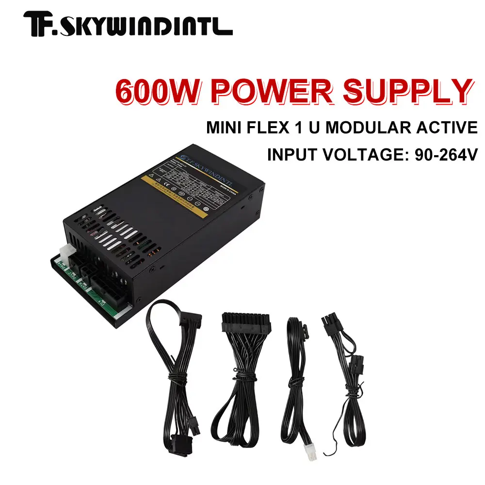 

Блок питания 600 Вт, мини-эластичный блок питания FIex ATX 1U, полностью модульный, активный, 90-264 В, 20 + 4 контакта, источник питания для Pos Nas