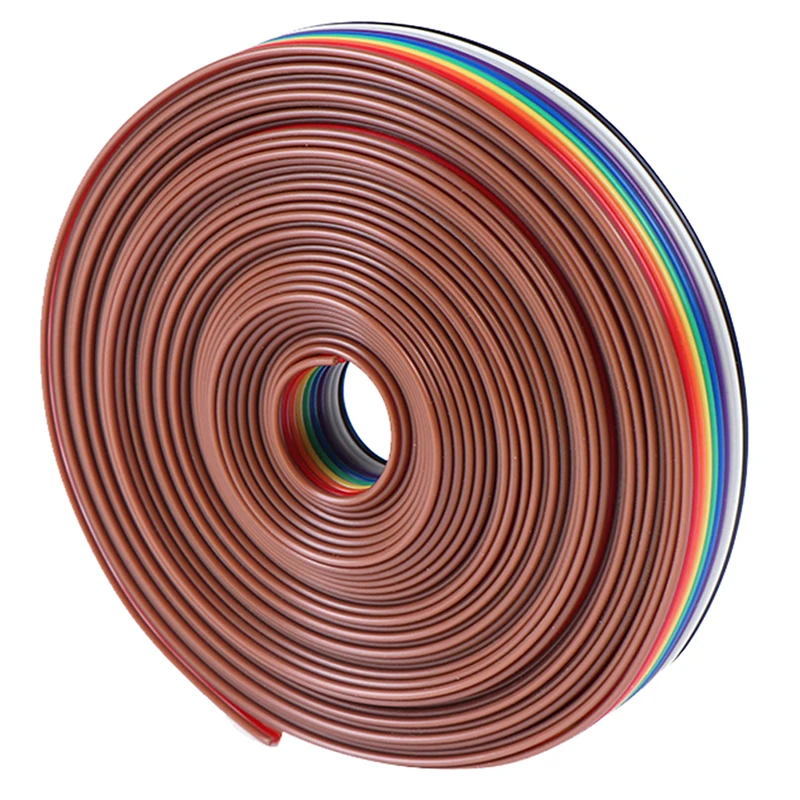 5 Meters/lot Ribbon Cable 10 WAY Flat Cable Color Rainbow Ribbon Cable Wire