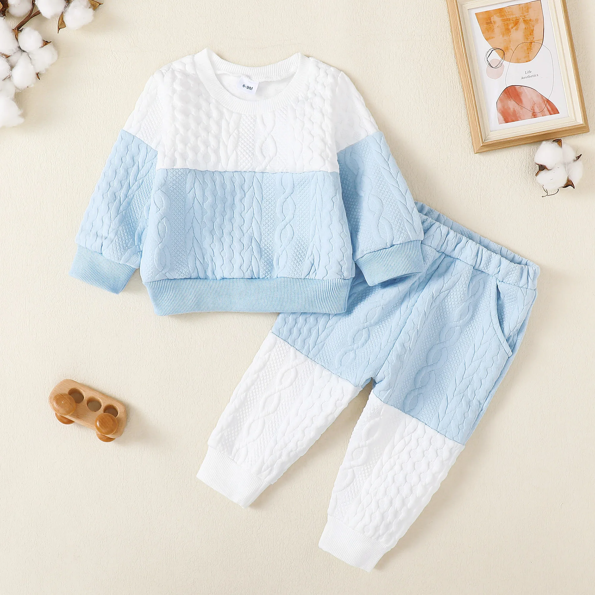 2PCS Infant Baby Boy Clothing Casual Long Sleeve Crewneck Hoodie&Pant Cute Baby Set Autumn And Winter For Toddler Baby Boy