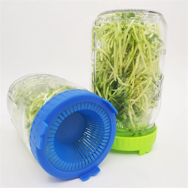 6PCS Sprouting Kit Sprout Jars Lids Mesh Lids for Wide Mouth Jars Indoor Microgreens Plants Growing Screen,A