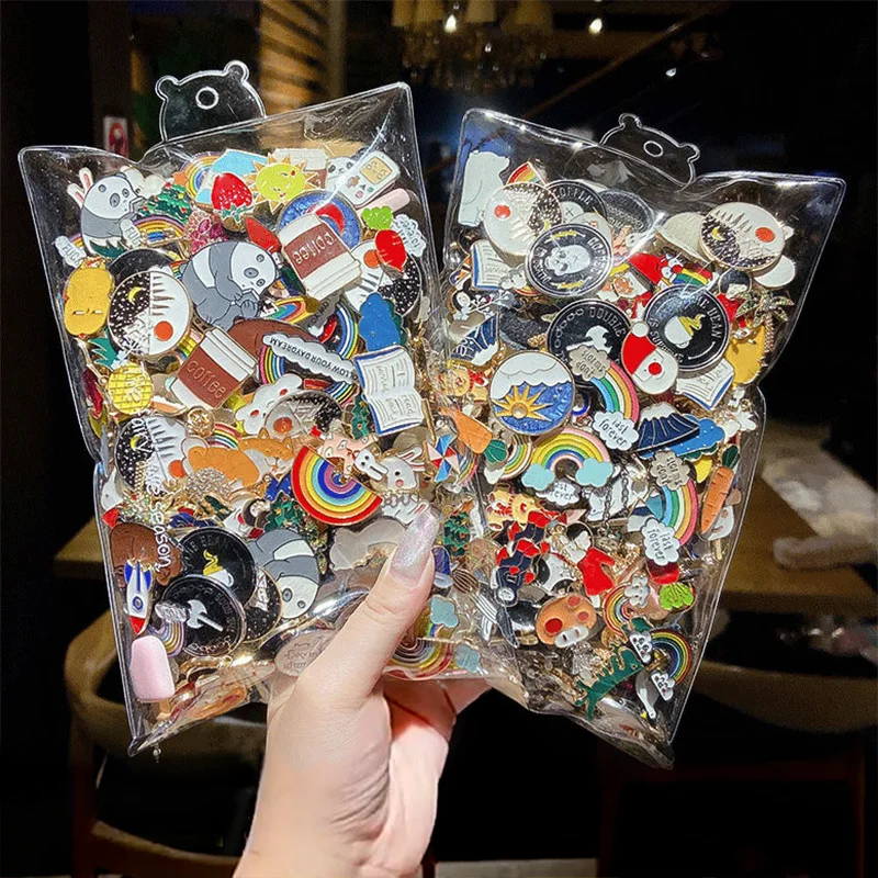 10-50Pcs Enamel Badges Pins Diversity Random Badges Personalized Fashion Pins Accessories Metal Pins Set for Cartoon Clothes Bag