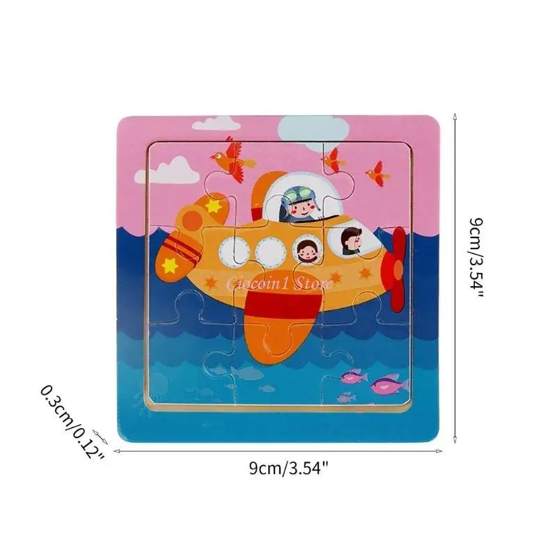 Y1UB 9PCS Early Education Animal Puzzles Learning Playset Toy Set Educational Game