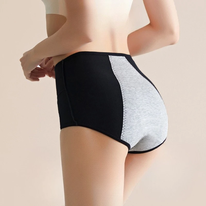 3pcs Plus Size Women Period Underwear Breathable Stretch Cotton Wide Rear Crotch Night Anti Leak No Roll Edge Menstrual Briefs - view 3