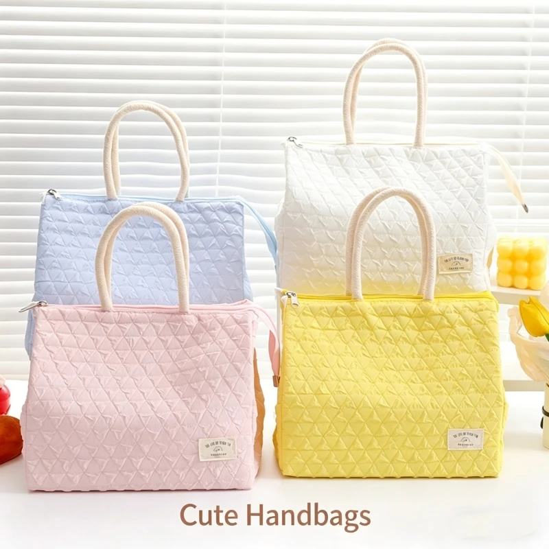 Handheld macaron insulated bag, large capacity lunch box bag, office lunch box bag, student lunch bag, fresh-keeping mommy bag
