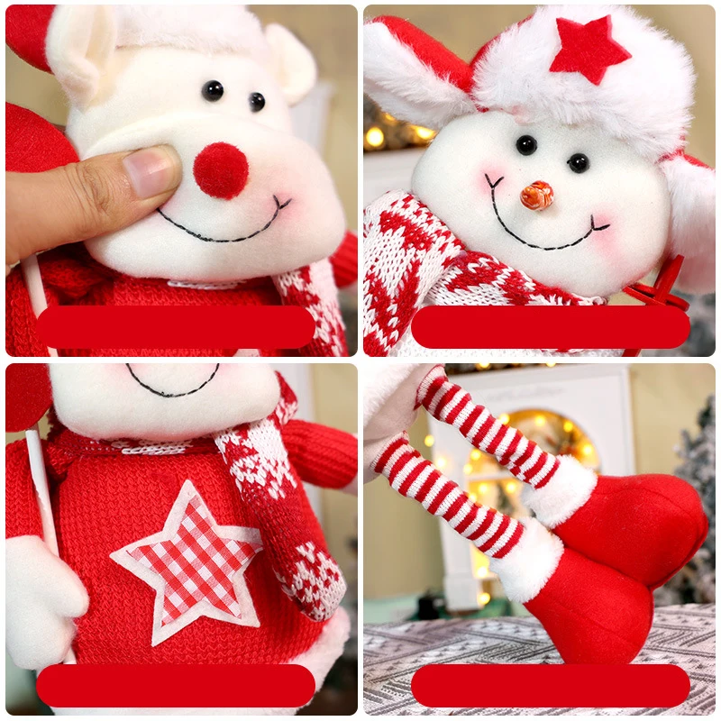 Telescopic doll Christmas doll ornaments cartoon knitting wind old snowman Christmas decorations, interior decoration, Christmas