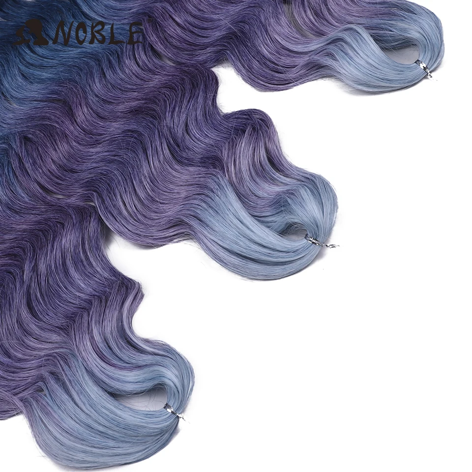 نوبل الشعر الاصطناعية 24 بوصة موجة المياه تجديل وصلات شعر أومبير الأرجواني الداكن موجة عميقة الضفيرة تويست الكروشيه الشعر التمديد