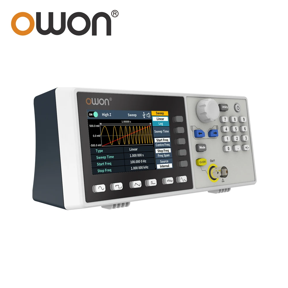 OWON DGE1030 DGE1060 AWG Tester Meter 1 Channel 30Mhz 60Mhz 14Bits 3.6inch Lcd Display