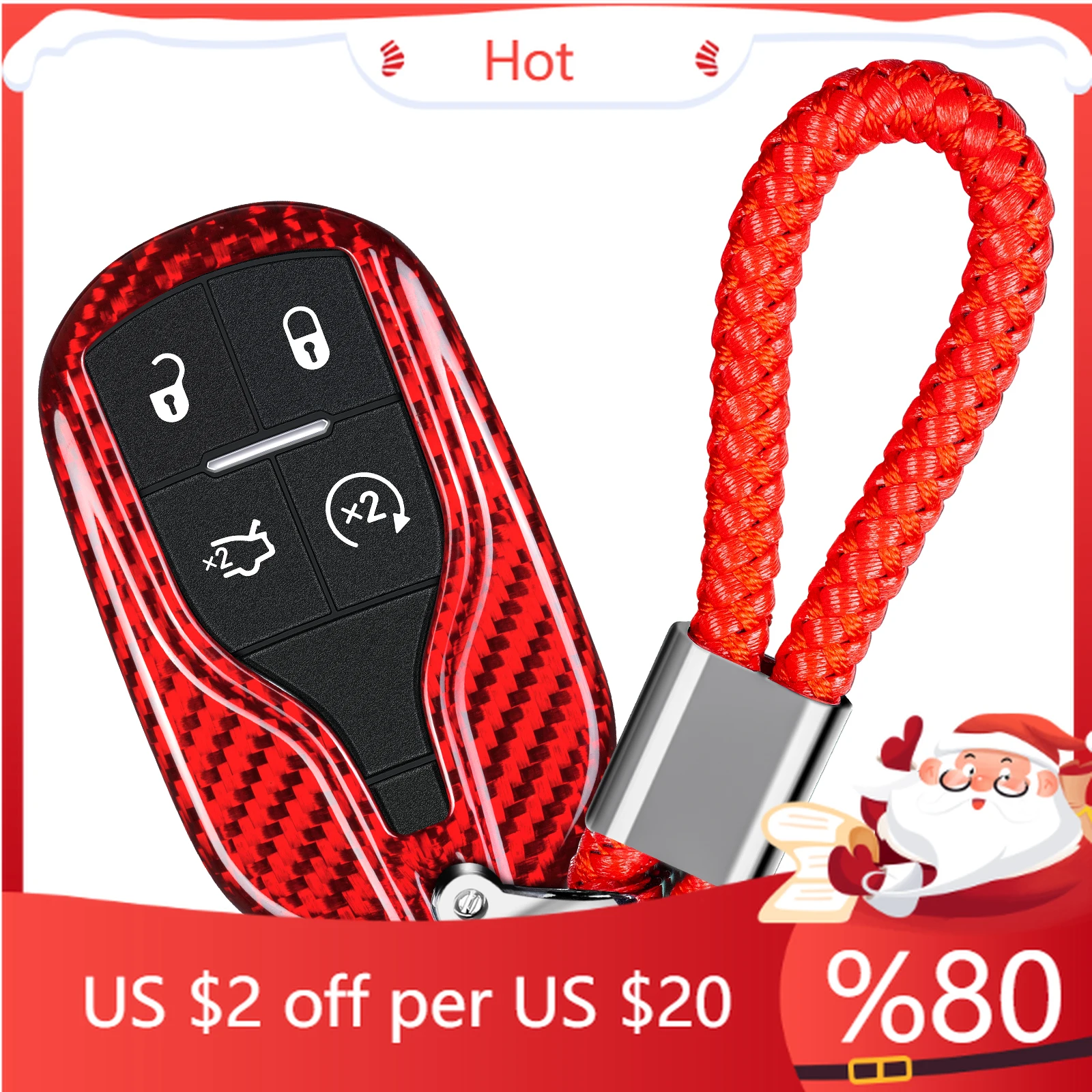 

Hot Carbon Fiber Key Fob Cover Protector Shell for Maserati Quattroporte Ghibli 2017-2024 Levante GranCabrio S Interior Stickers