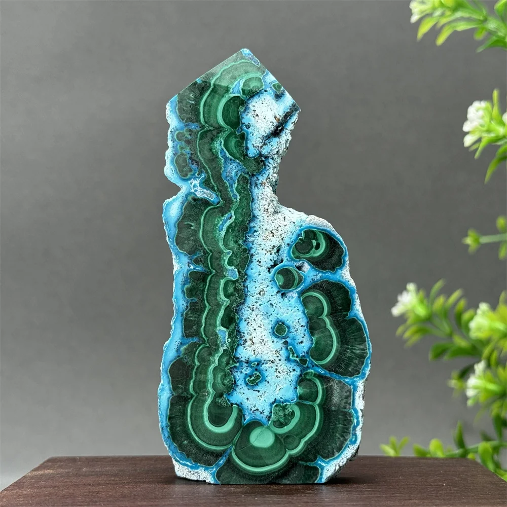 

Natural Blue Chrysocolla Tower Free Shape Obelisk Raw Stone Mineral Specimen Reiki Healing Meditation Witchcraft Home Decor