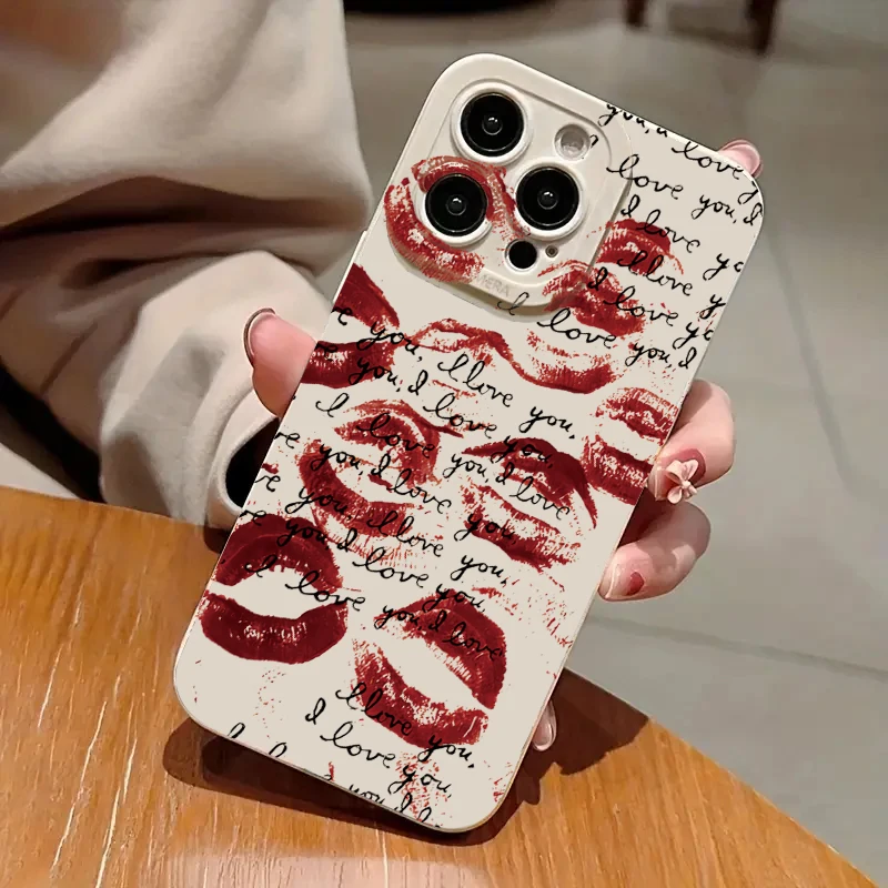 Case For Redmi Note 13 Cases Redmi 12 Case Lip Printed Phone Case For Redmi Note 13 12 Pro Plus 12S 12 11S 11 10 Redmi 13C Cover