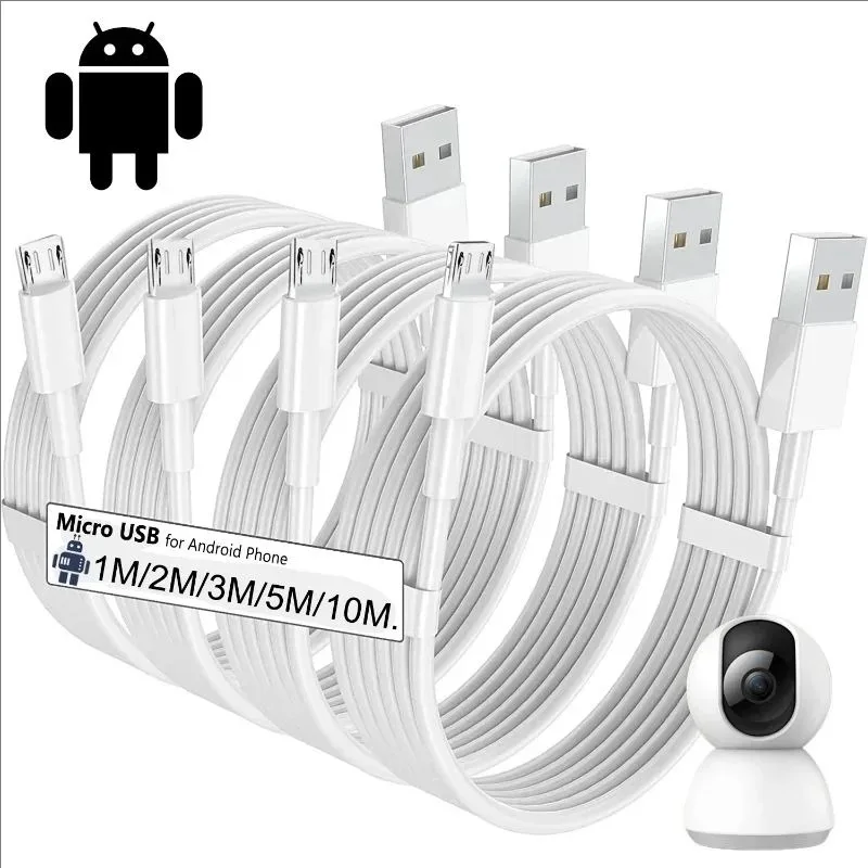 Câble de données micro USB extra long, fil de charge rapide pour Android, Xiaomi, Samsung, caméra VR, moniteur, batterie externe, extension, 10-1m