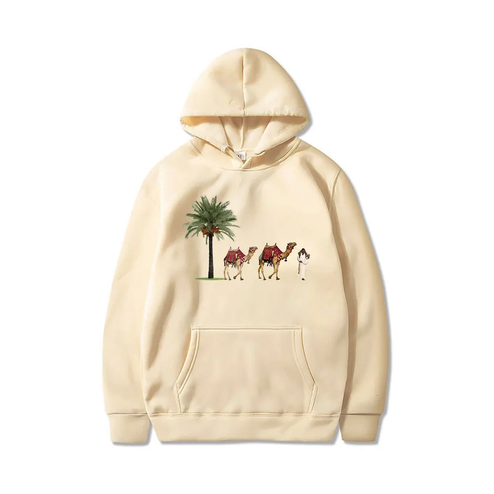Sudadera informal con estampado de cammeles para hombre y mujer, jersey cálido con capucha de alta calidad para invierno, jersey de manga larga Unisex