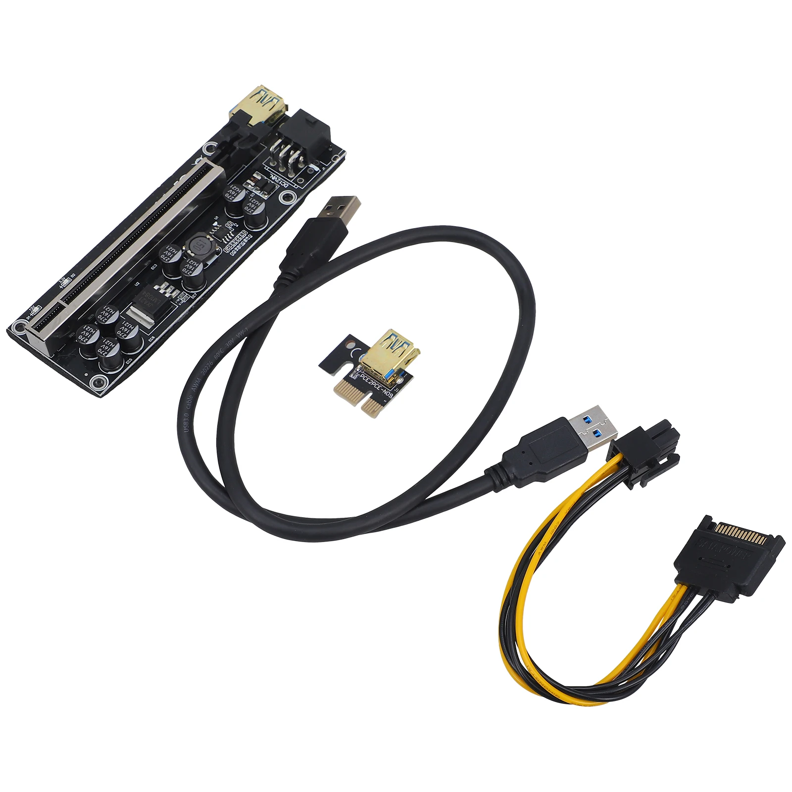 

1 set External Graphics Card Extension Riser Adapter PCIe Expansion Cable for Laptop GPU Boost Black Office Use Multiple Display
