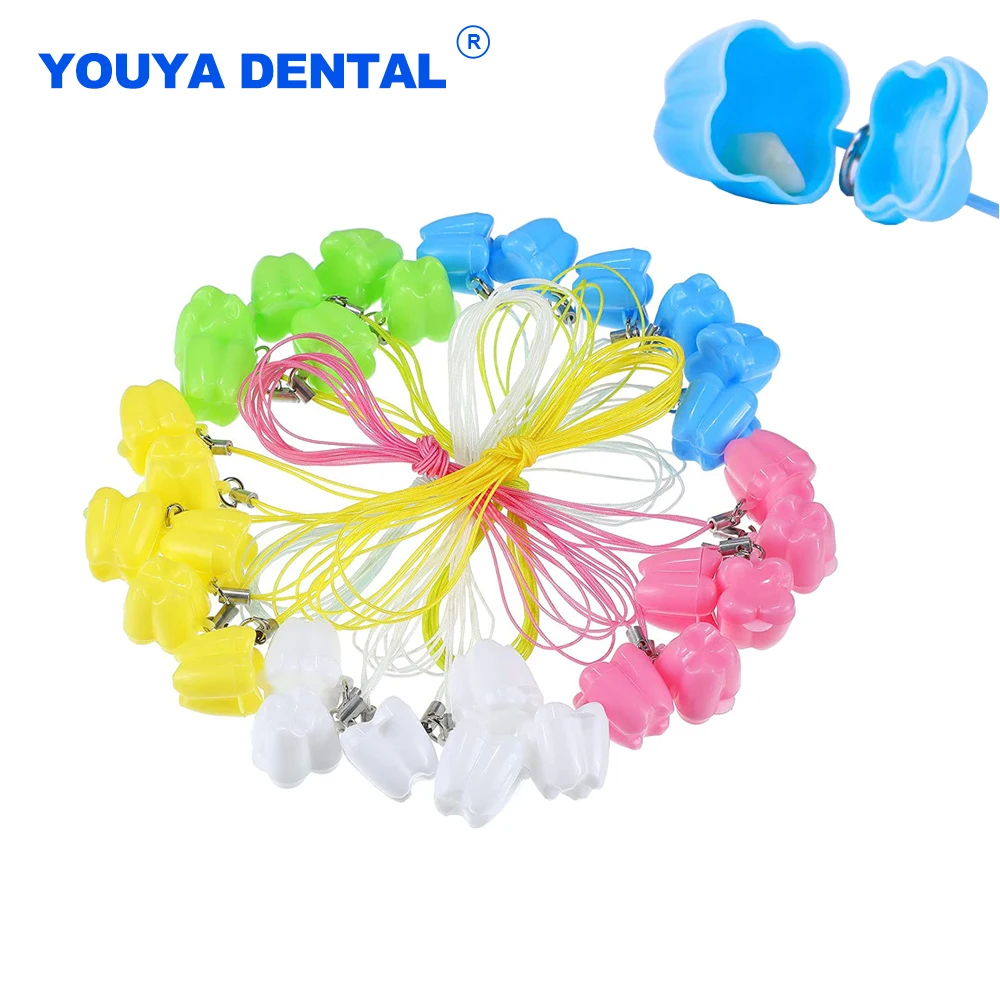 50pcs Mini Baby Teeth Storage Box Tooth Shape Plastic Save Souvenir Save Collect Case Cartoon Kids Teeth Organizer Container