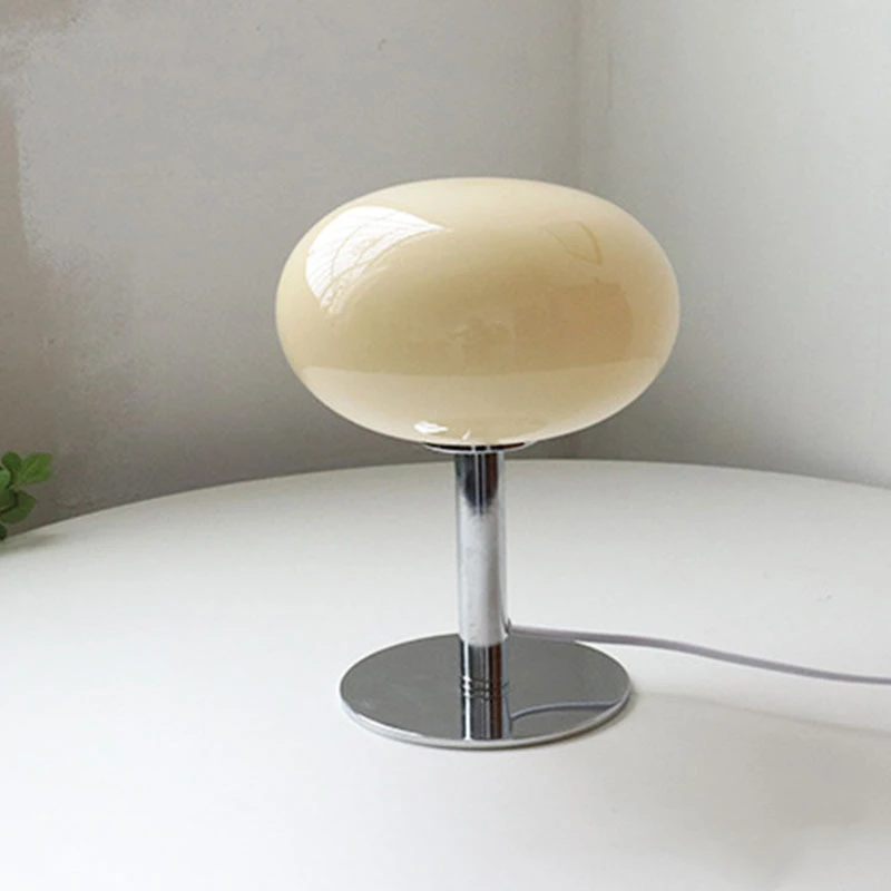 

Lollipop Table Lamp Medieval Cream Glass Lamp Living Room Bedroom Study Home Deco Simple Atmosphere Retro Glass Standing Lamp