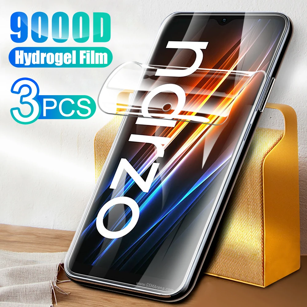 3 pçs tela frontal filme de hidrogel macio para realme narzo 50i prime realmi narzo 50 i narzo50i prime capa de película protetora clara