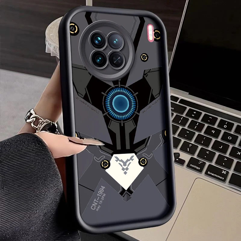 Mechanical Armor Painted Phone Case For Vivo Y100 5G X100 X90 X80 Pro X90s VivoY100 Silicone Anti Drop Soft Cover Funda