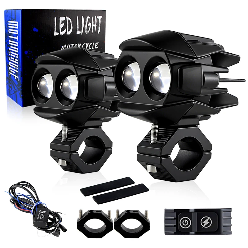 

Автомобильные рабочие фары, мотоциклетные светодиодные двухцветные мини-объективы, фары дальнего света, противотуманные фары, фары для мотоциклов, внедорожник, UTV, прожектор