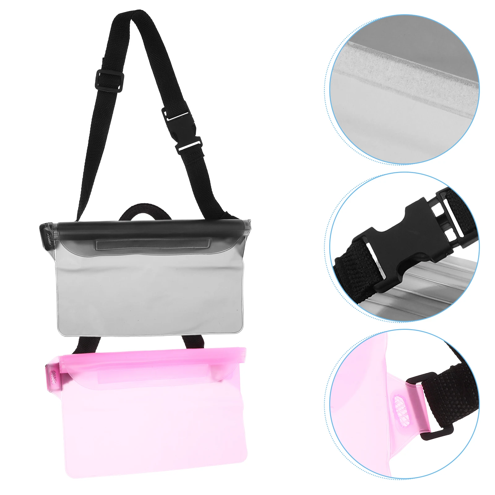 2-teiliger universeller wasserdichter Taschengürtel für Mobiltelefone, Hüfttasche, trockener PVC-Gurt für Mobilgeräte