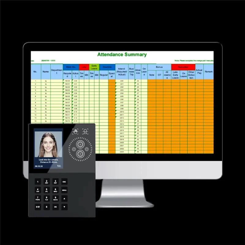 【HASD】T500 Scheda amministrativa della macchina presenze che scorre il riconoscimento facciale Sistema di accesso con password Palmprint