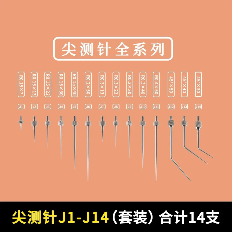 M2.5 Thread Needle Diameter HSS Dial Test Indicator Contact Point Pointed Needle Dial Indicator Tool Parts 10mm 20mm 45degree