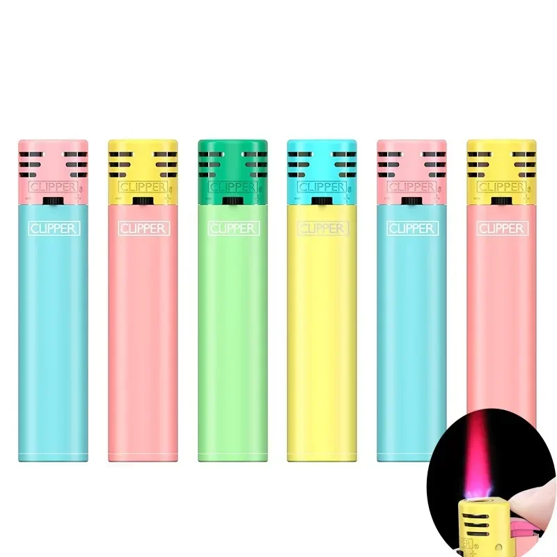 Clipper Lighter Windproof Jet Pink Flame Lighter Butane Gas Electronic Summer New Style Smoking Gadgets